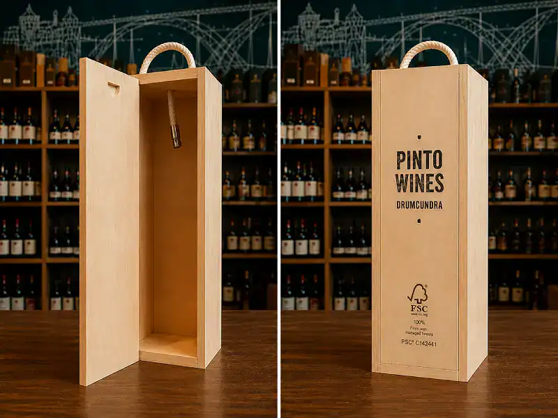 Sliding Wooden Box 1 Bottle